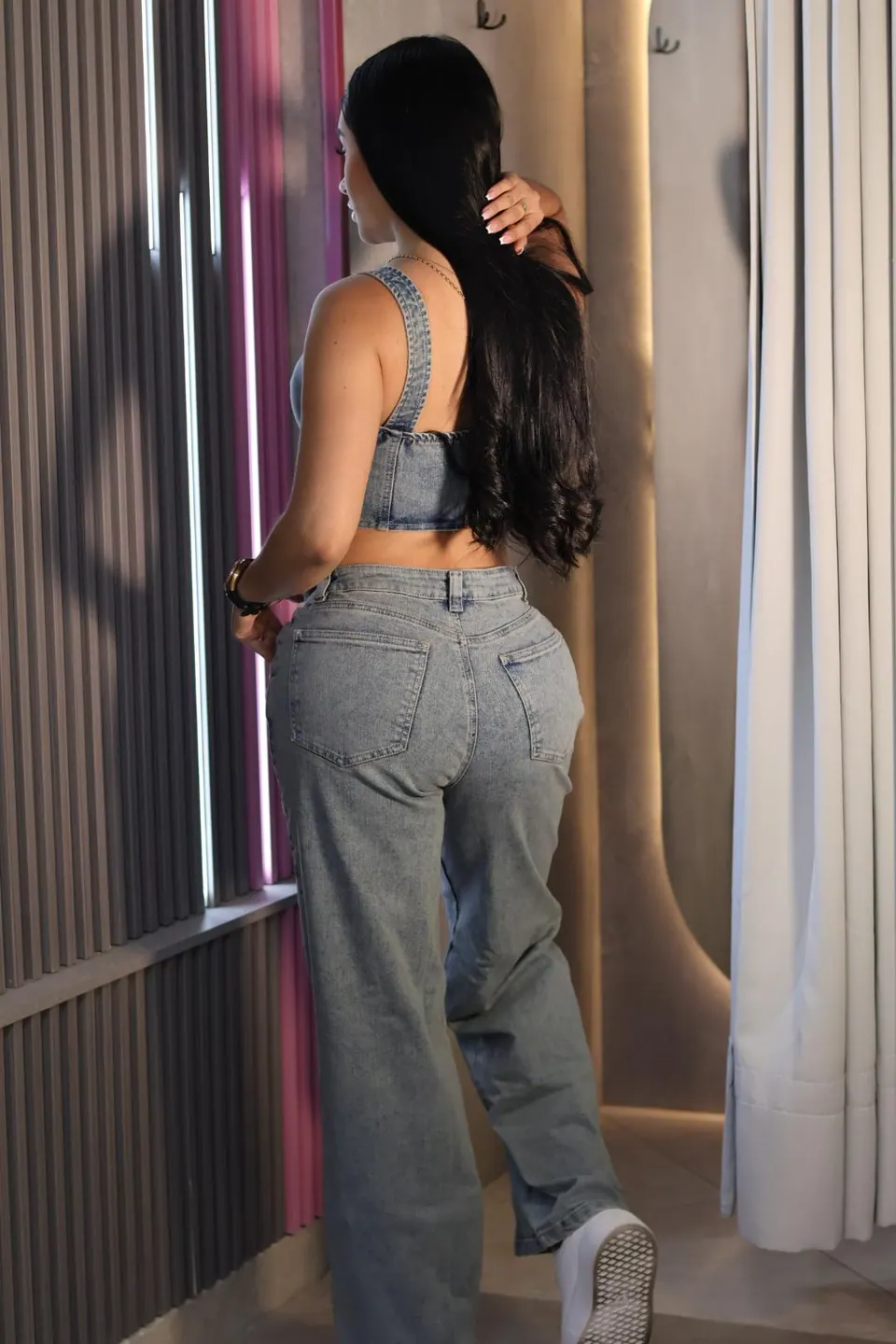 Set jean corset rayas, otra vista