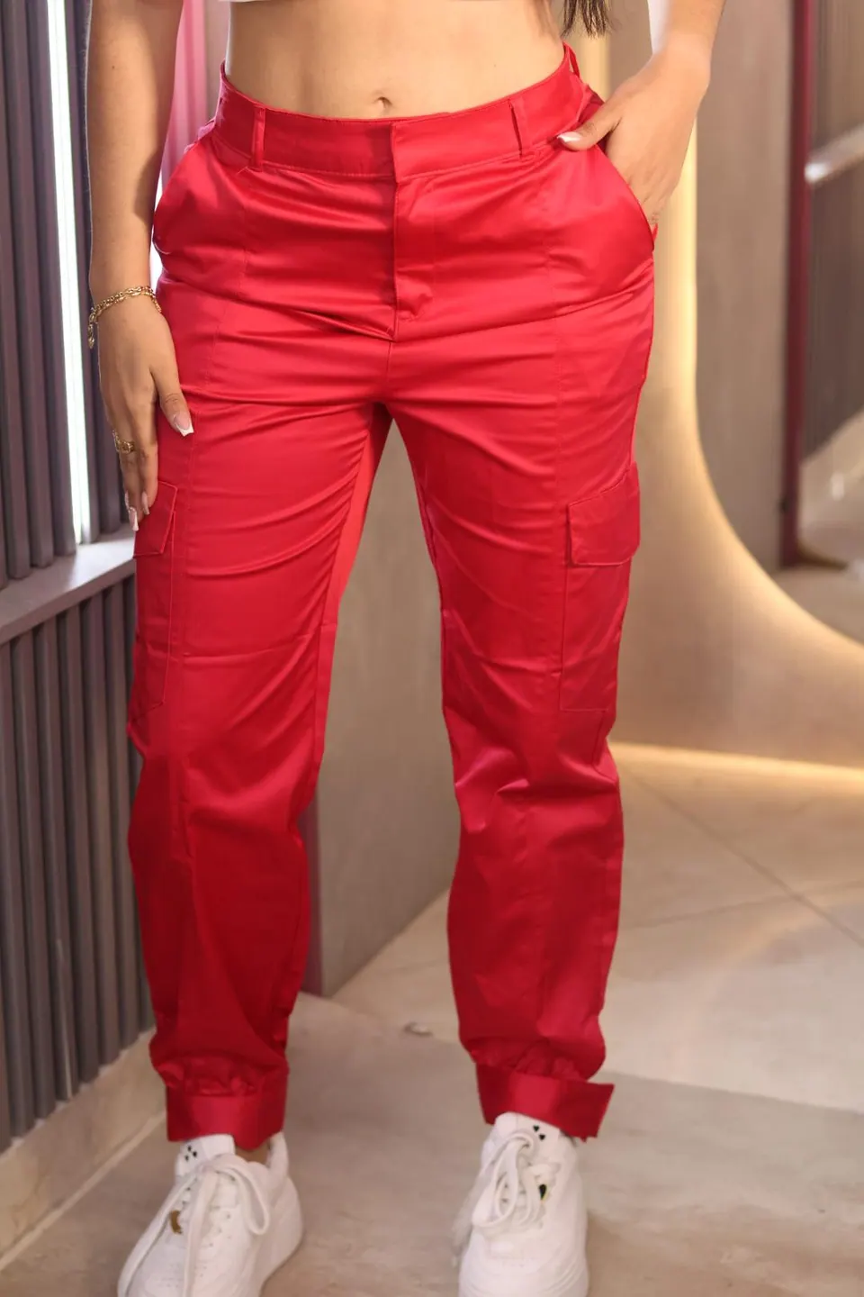Pantalón bijou satin